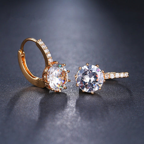 Ringörhängen metall 1,5 cm med diamant 1 cm, silver eller guld