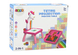 Ritbord med projektor och Tetris-pussel 2-i-1 blå, 12 pennor