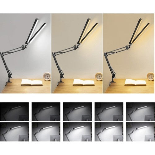Ritbordslampa LED med dubbla ljuspaneler 24W 3 färger 10 nivåer svart