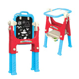 Rit- och skrivtavla 5-i-1 med stol, griffeltavla/whiteboard, set