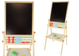 Rit- och skrivtavla i trä 2-i-1 svart tavla/magnetisk whiteboard 101 cm