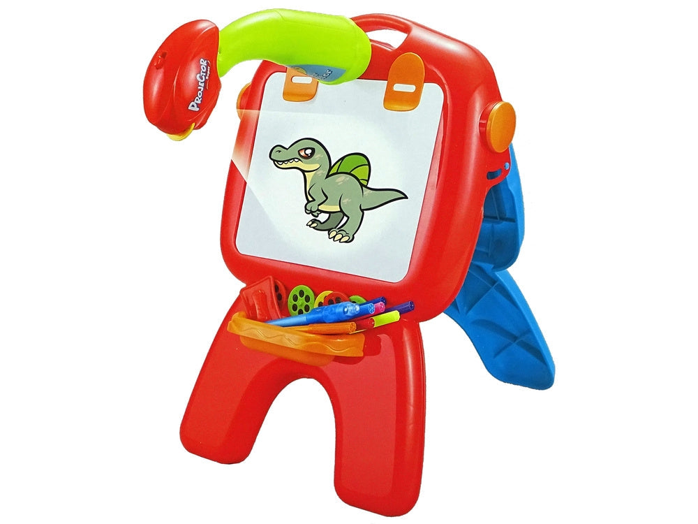 Rittavla med projektor dubbel­sida whiteboard/krita 36 mallar 12 kritor