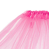 Rosa tyll tutu-kjol barn 3 lager elastisk midja 29 cm