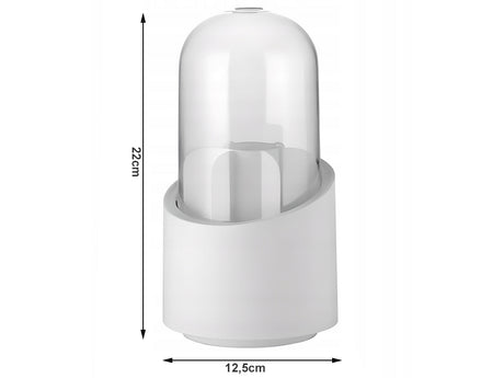 Roterande sminkförvaring med lock 7 fack plast vit 22 cm