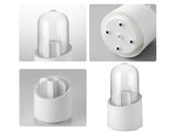 Roterande sminkförvaring med lock 7 fack plast vit 22 cm