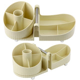 Roterande sminkorganisatör 360° 9 fack ABS plast 2-delad 36x16x16
