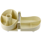 Roterande sminkorganisatör 360° 9 fack ABS plast 2-delad 36x16x16