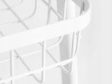 Rullvagn 3 hyllplan metall vit med hjul 78x40x32 cm