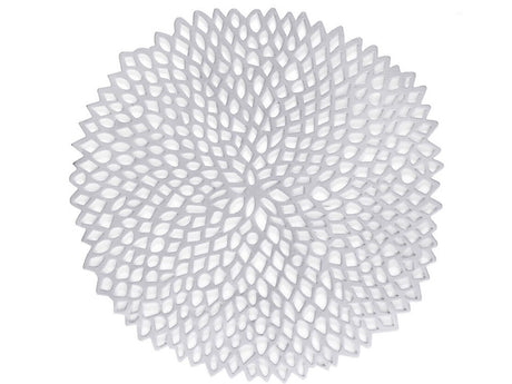 Rund bordstablett i plast silver Ø41 cm 1-pack