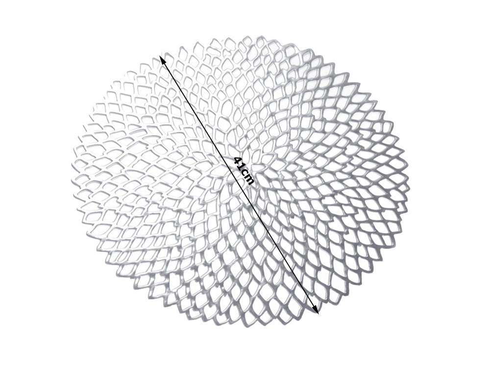Rund bordstablett i plast silver Ø41 cm 1-pack