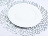Rund bordstablett i plast silver Ø41 cm 1-pack