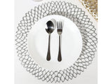Rund bordstablett i plast silver Ø41 cm 1-pack
