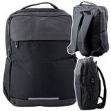 Ryggsäck 16L med laptopfack och USB-port grafitsvart 45x32x11 cm