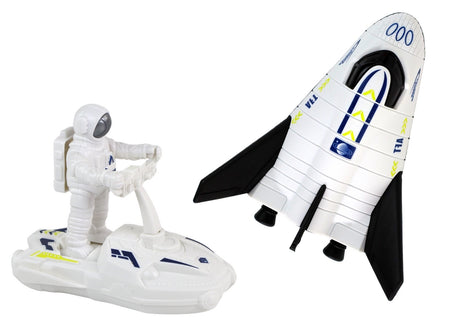 Rymdleksak set 5 delar med astronaut, raket, rymdfarkost & satellit