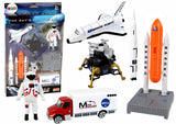 Rymdleksaksset med astronaut, rymdskepp, raketuppskjutare & 2 raketer