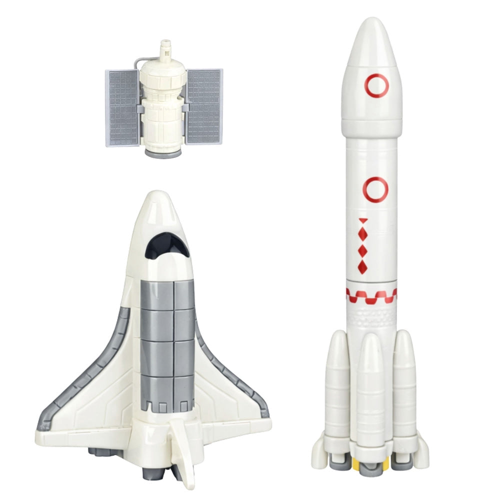 Rymdlekset raket med uppskjutningstorn, rymdfärja, 2 astronauter