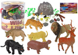 Safari djurfigurer set 34 delar i plast/gummi med tillbehör