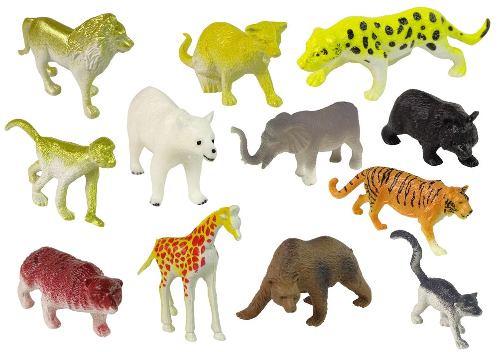 Safari djurfigurer set 34 delar i plast/gummi med tillbehör
