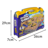 Sandbyggset mobil sandlåda i resväska med kran, 3 fordon, 750 g sand