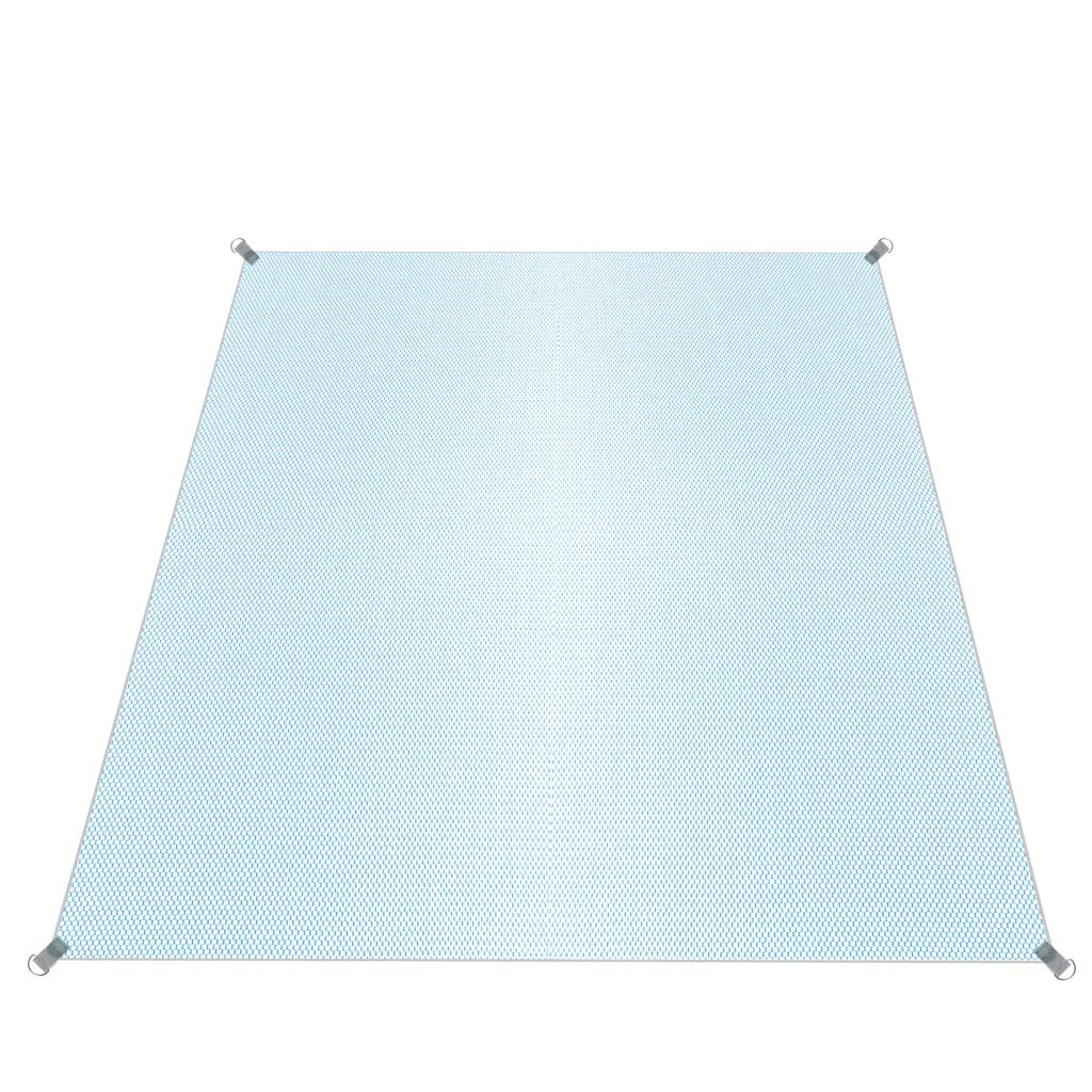 Sandfri strandmatta 200x200 cm blå polyester med markspikar
