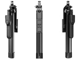 Selfiestick stativ Bluetooth-fjärr 46–178 cm 360° hållare svart