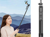Selfiestick stativ Bluetooth-fjärr 46–178 cm 360° hållare svart