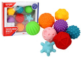 Sensoriska bollar baby 6+ mån mjuka med ljud och texturer, 6-pack