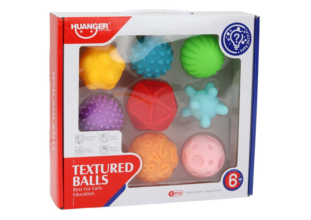Sensoriska bollar baby 6+ mån mjuka med ljud och texturer, 6-pack