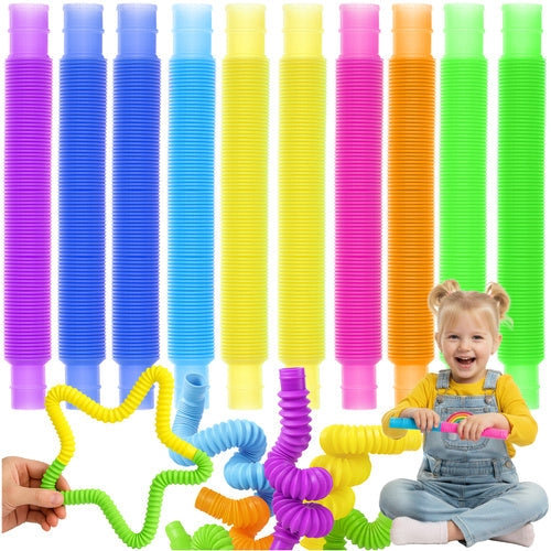 Sensoriska rör flexibla flerfärgade 10-pack 15–51,5 cm