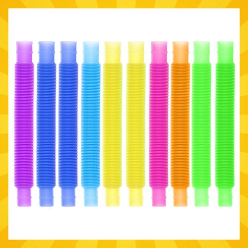 Sensoriska rör flexibla flerfärgade 10-pack 15–51,5 cm