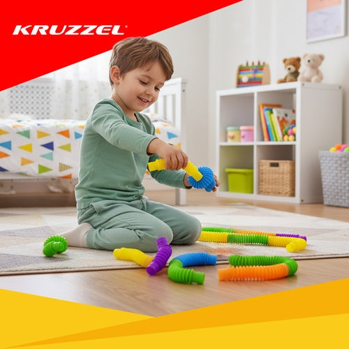 Sensoriska rör flexibla flerfärgade 10-pack 15–51,5 cm
