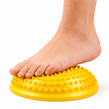 Sensorisk balanshalvboll 16 cm gul för rehab, fysioterapi och fotmassage