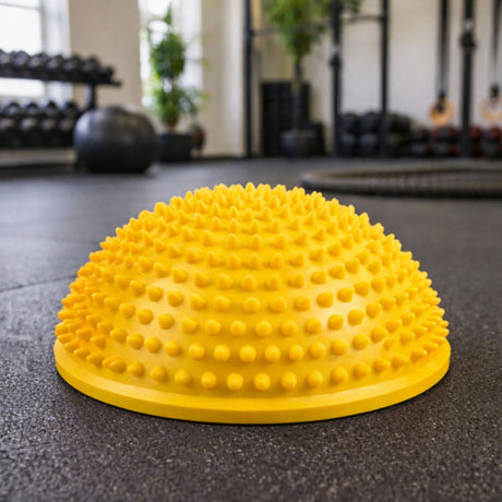 Sensorisk balanshalvboll 16 cm gul för rehab, fysioterapi och fotmassage