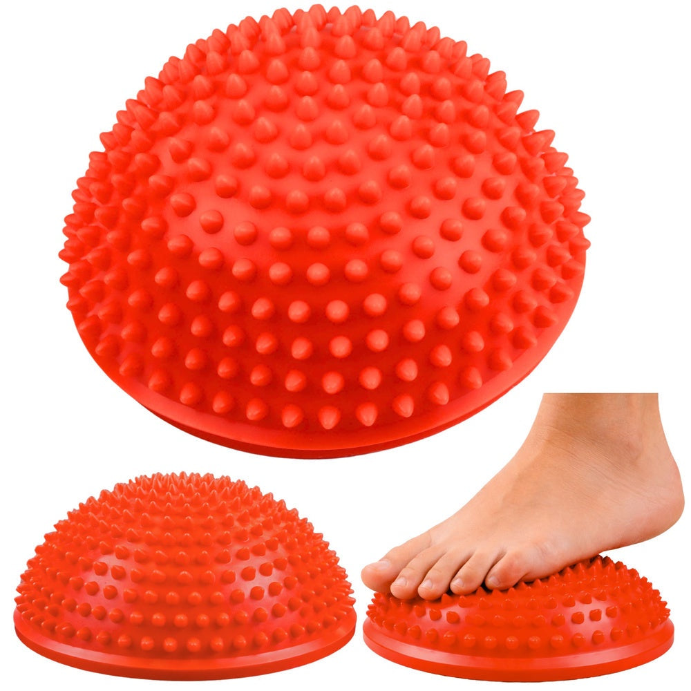Sensorisk balanshalvboll 16 cm med massageknoppar orange