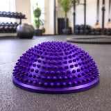 Sensorisk balanshalvboll 16 cm med massagepiggar för rehab och terapi