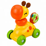 Sensorisk leksaksbil giraff 14 cm i plast med gummielement