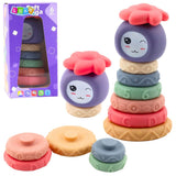 Sensorisk stapelpyramid mjuka block 8 delar 18 cm för baby 6+ mån