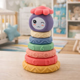Sensorisk stapelpyramid mjuka block 8 delar 18 cm för baby 6+ mån