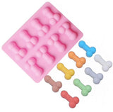 Silikonform för isbitar penisform LFGB livsmedelssäker 18,5x14 cm