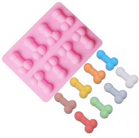 Silikonform för isbitar penisform LFGB livsmedelssäker 18,5x14 cm