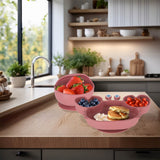 Silikon matset 9 delar för baby 6+ mån, sugkopp, rosa BPA-fritt