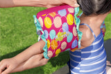 Simärmar barn rosa lama-mönster 11-19 kg 38x14 cm