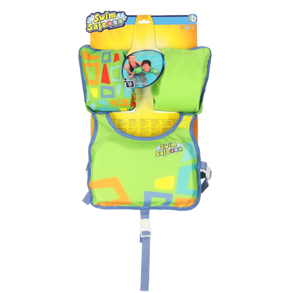 Simväst barn med ärmar grön 3-6 år 19-30 kg Bestway 32174