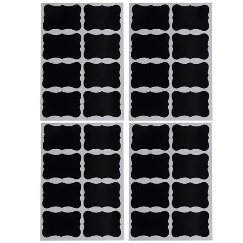 Självhäftande PVC-etiketter 5x3,5 cm svarta 24-pack