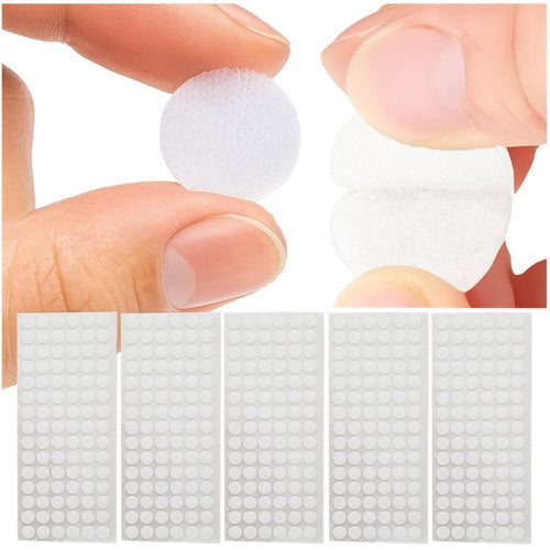 Självhäftande kardborreband 18 mm vit 500 st (250 krok/250 ögla)