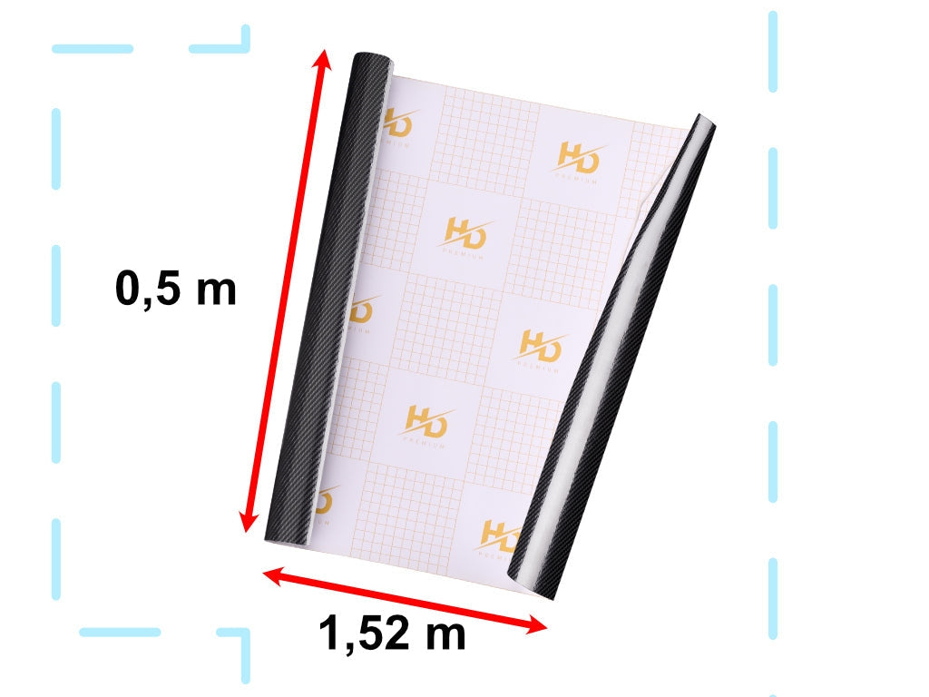 Självhäftande kolfiberfolie 5D svart 1,52x18 m rulle