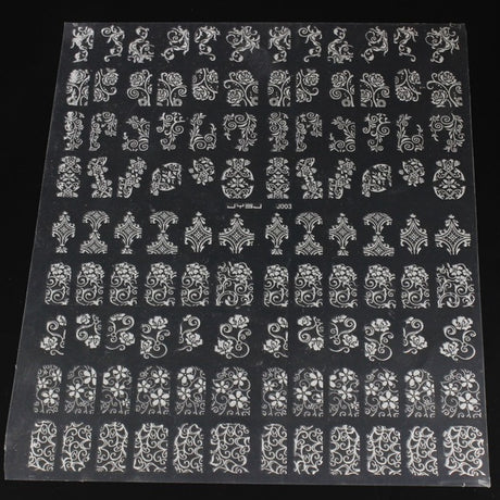 Självhäftande nageldekorationer 108 st på ark 18x21,7 cm