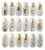 Självhäftande nageldekorationer 108 st på ark 18x21,7 cm