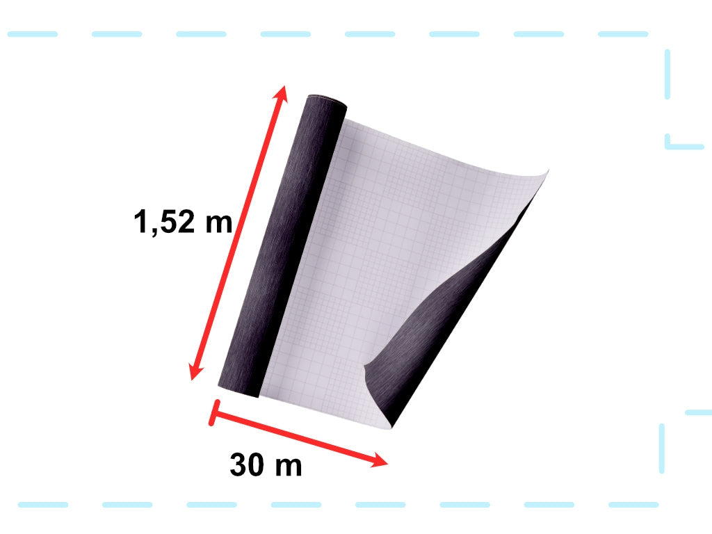 Självhäftande vinylfolie borstad svart 1,52x30 m metallisk