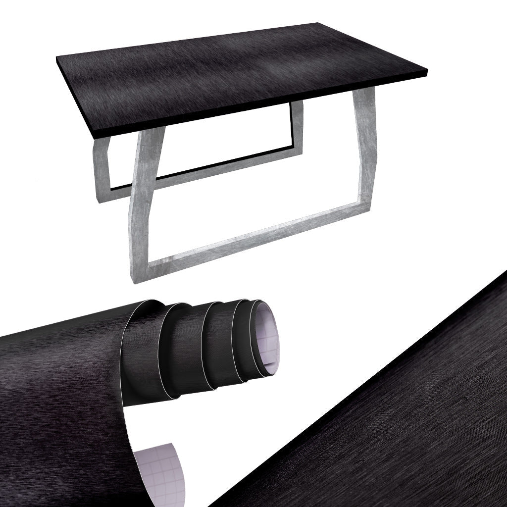 Självhäftande vinylfolie borstad svart 1,52x30 m metallisk